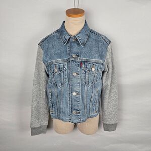 Levi's Trucker Jacket Women's Small Ex Boyfriend Cotton Hybrid Blue S110786 NWT